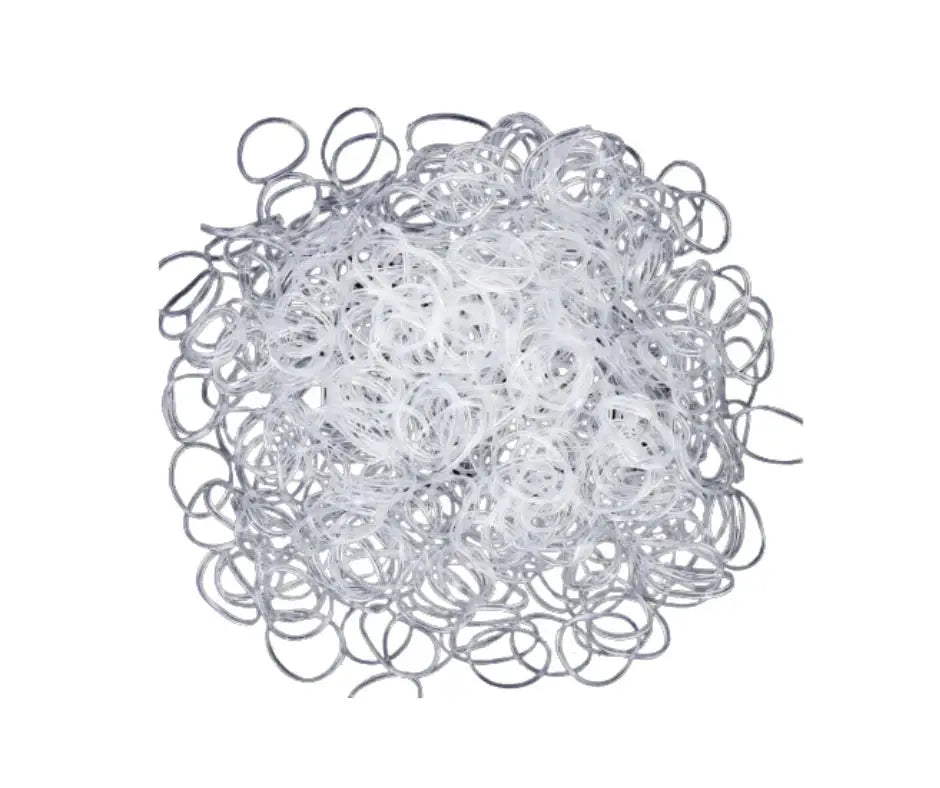 Clear horse plaiting bands crafted from strong, non-snap material, ideal for secure and damage-free mane plaiting.