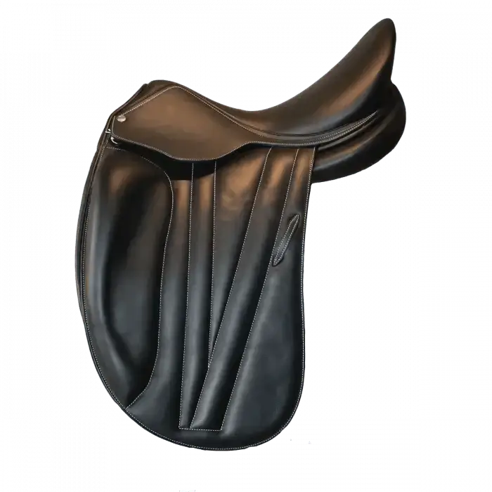 Butet Dressage Saddle in premium black leather with ergonomic design for precision, comfort, and style. Ideal for professional equestrian use.