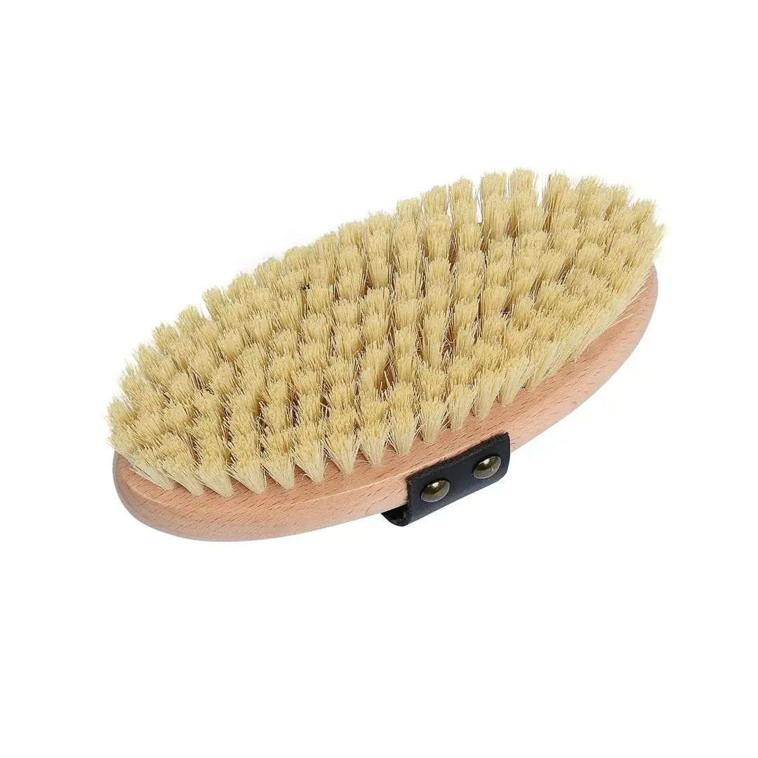 Close-up of the natural bristles on the Scruff brush from the Ultimate Brush Kit.