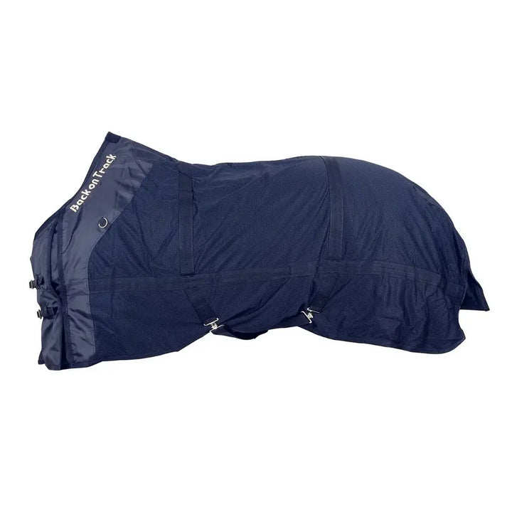Navy Therapeutic Horse Mesh Rug by Back On Track Australia, featuring breathable fabric and adjustable straps for equine care.