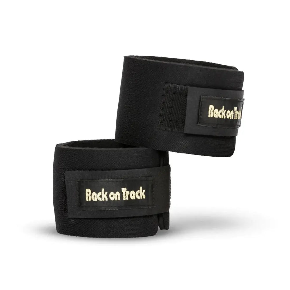 Black Therapeutic Pastern Wraps by Back On Track Australia, providing protection and support for horse pasterns during equestrian activities.