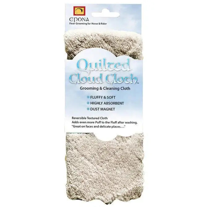 Quilted Cloud Cloth for horse grooming and cleaning, featuring a fluffy, soft, and highly absorbent design. Ideal for polishing and drying coats.