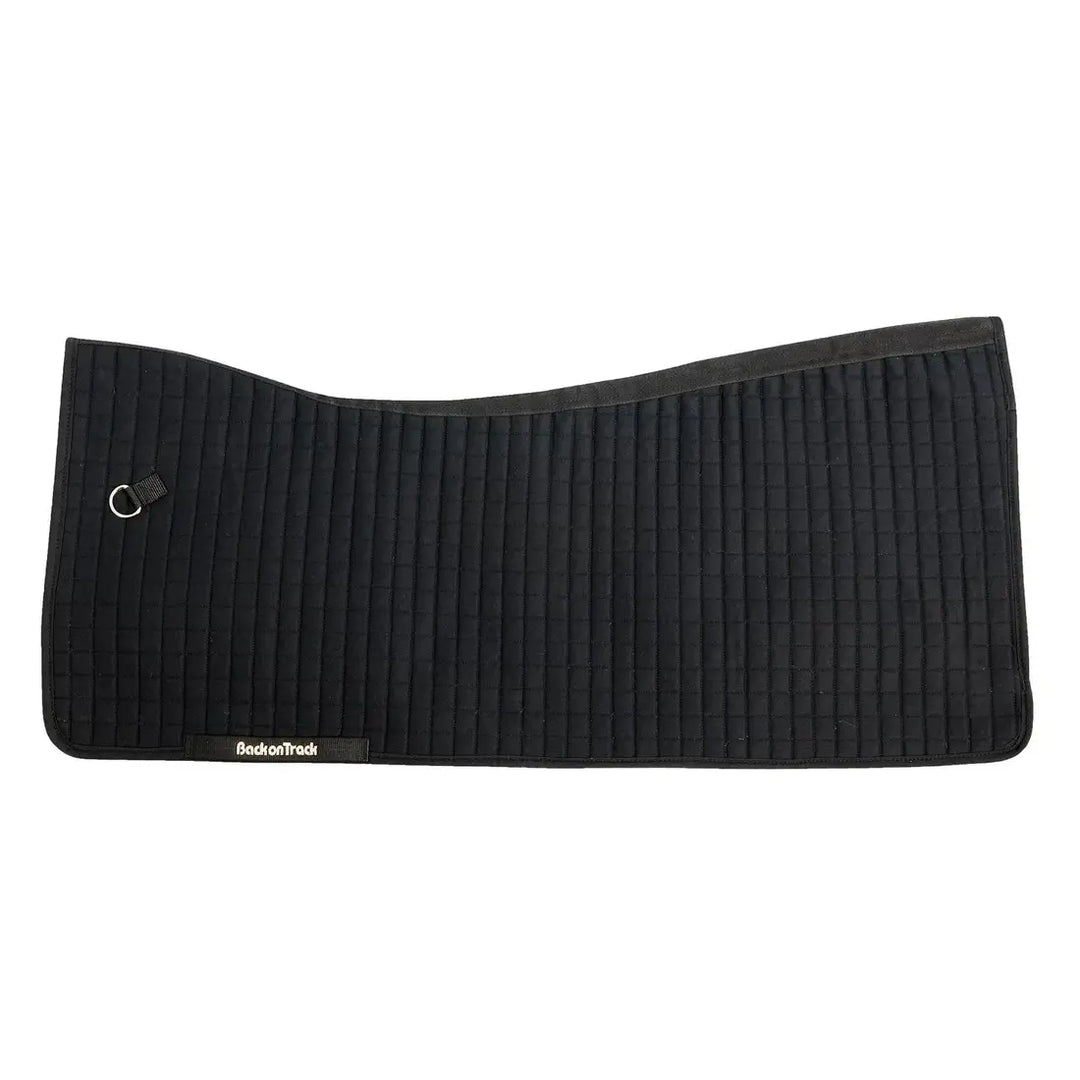Back On Track Royal Equine Therapeutic Back Warmer Pad for horses, black quilted design, ideal for equestrian care and back relaxation.