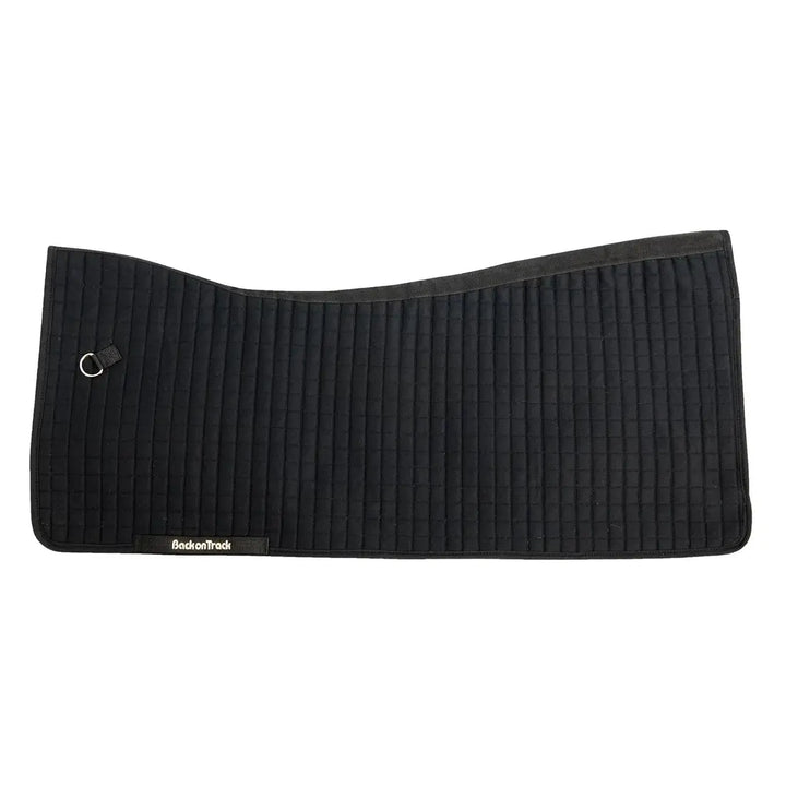 Back On Track Royal Equine Therapeutic Back Warmer Pad for horses, black quilted design, ideal for equestrian care and back relaxation.