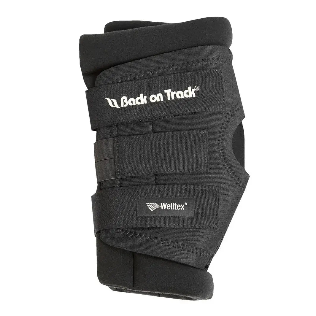 Back On Track Royal Padded Hock Boot featuring Welltex technology, designed for therapeutic support and comfort for horse hocks.