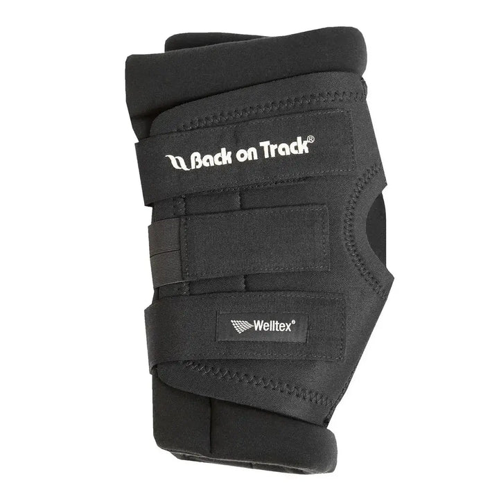 Back On Track Royal Padded Hock Boot featuring Welltex technology, designed for therapeutic support and comfort for horse hocks.
