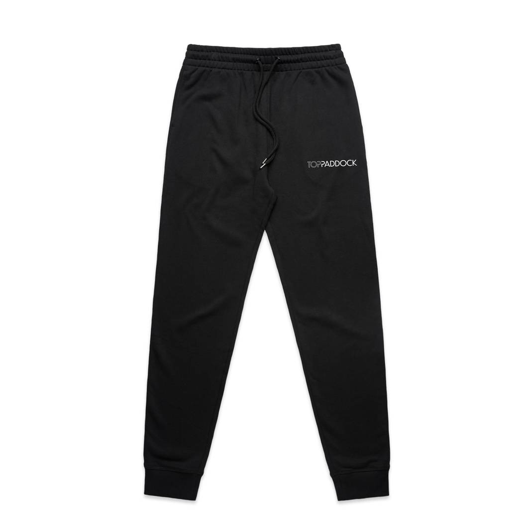 Top Paddock Terry Cotton Track Sweat Pants in black