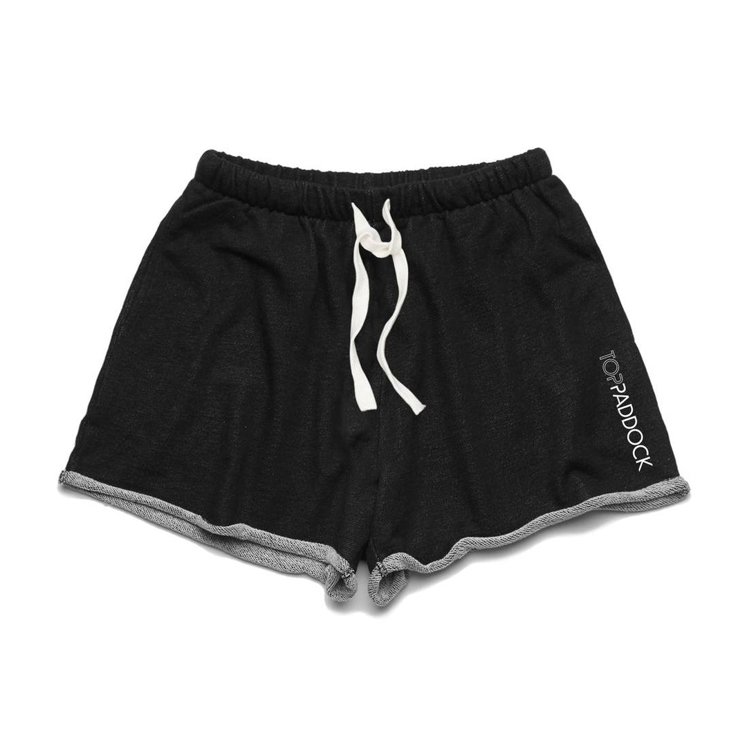 Top Paddock terry cotton black training shorts