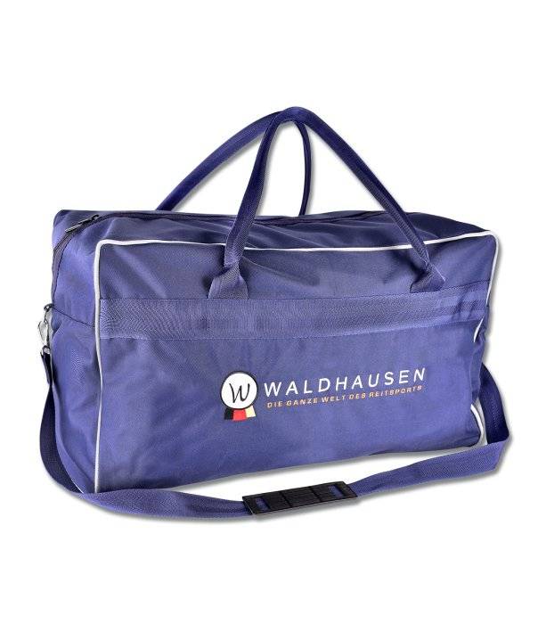 Waldhausen Travelling Gear Bag in durable blue fabric with handles and shoulder strap, ideal for horse gear organization and travel.