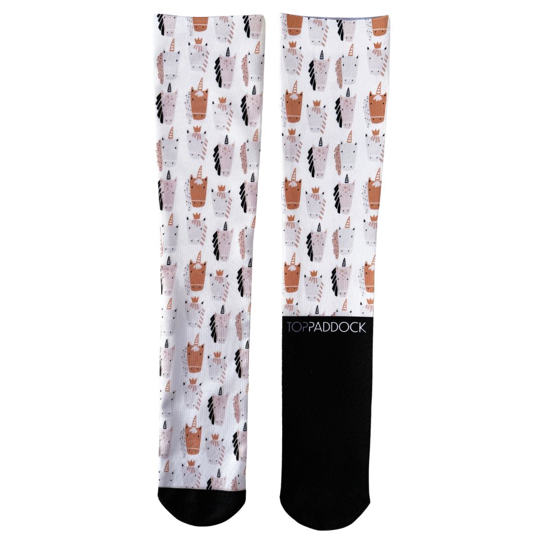 Royal Unicorns Thick Compression Riding Socks