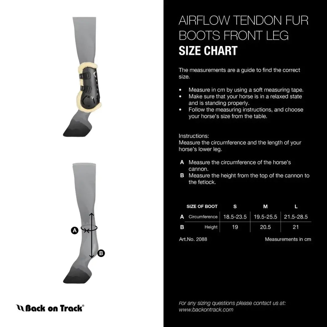 Tendon Boots Size Chart - Top Paddock