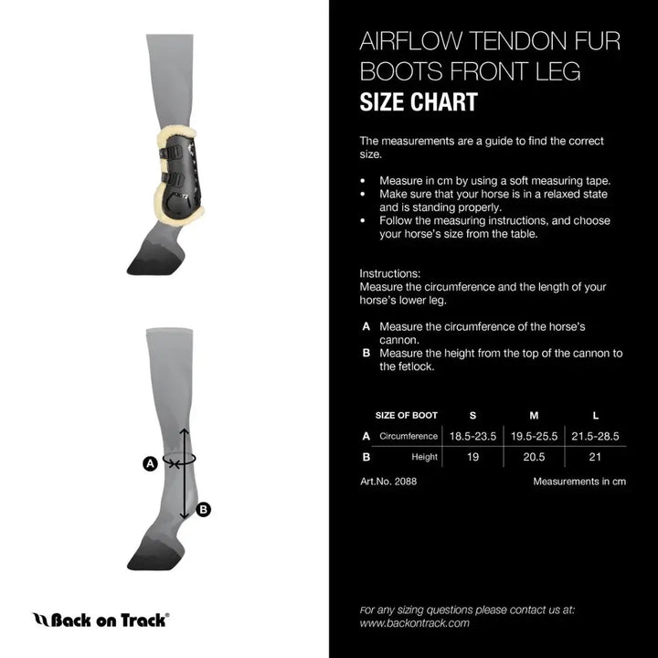 Tendon Boots Size Chart - Top Paddock