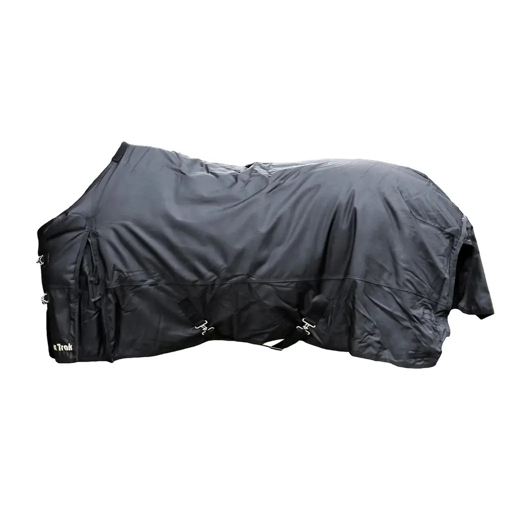 Classic Turnout Rain Rug in black, waterproof and durable 1680 denier material, designed for therapeutic horse turnout.